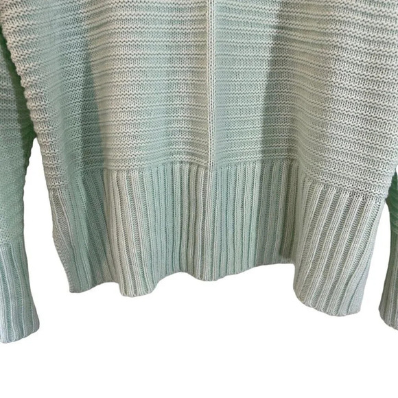Apt. 9 Mint Textured Knit Sweater XL Mock Neck Long Sleeves Acrylic Side Slits - Picture 4 of 7